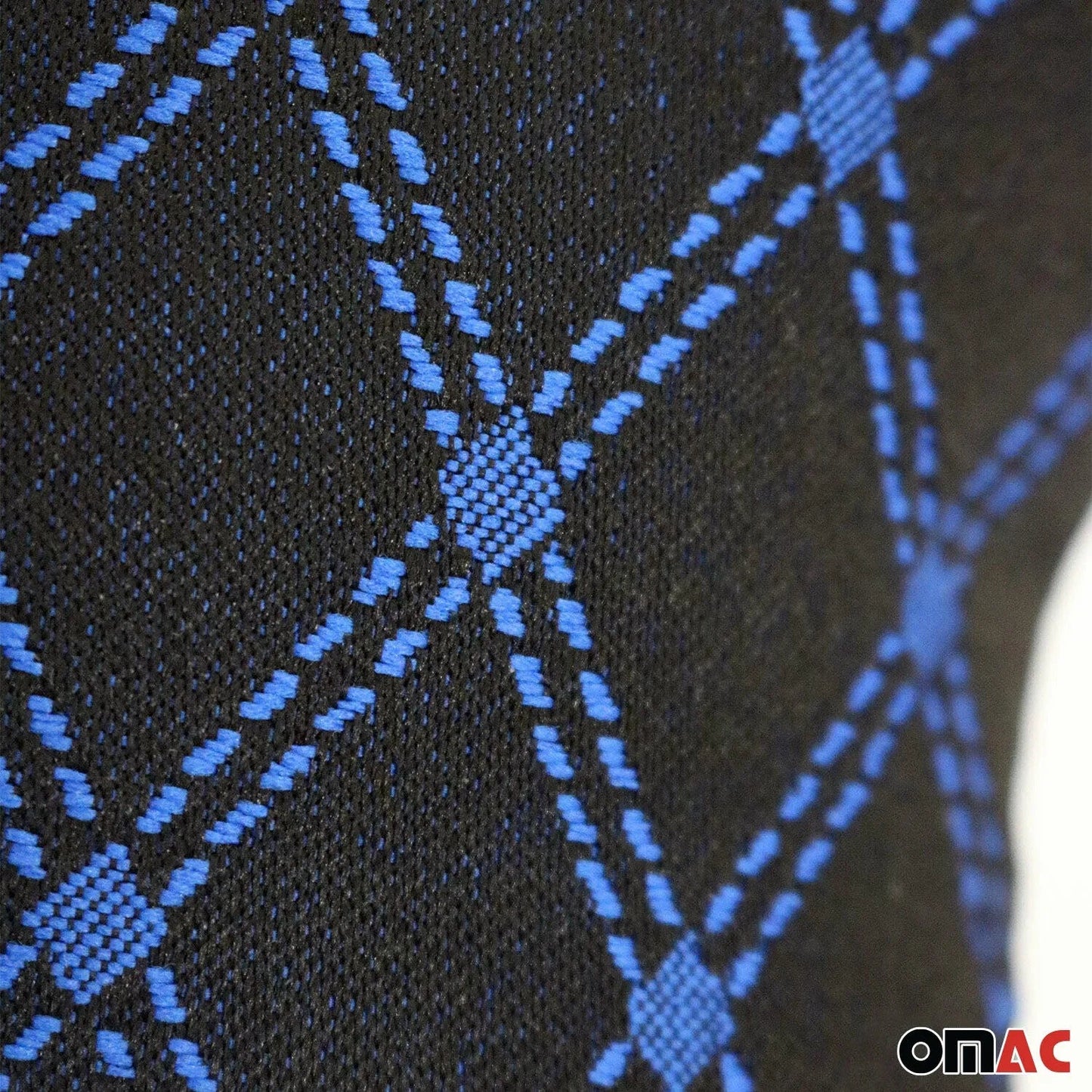 1x Car Seat Neck Pillow Head Shoulder Rest Pad Fabric Black with Blue Stitches