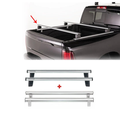 Ford F-150 F-250 F-350 Truck Bed Rack System Alu Pick Up Sliding Rack Silver 4Pcs