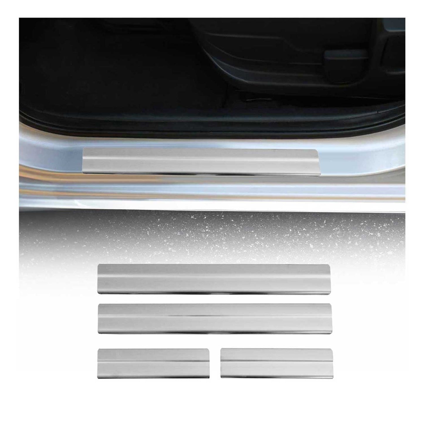 2017-2025 Mazda CX-5 2.gen Door Sill Scuff Plate Scratch Protector Stainless Steel Silver 4x