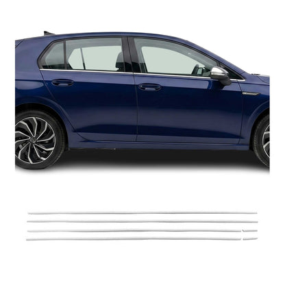 2022-2024 Volkswagen Golf MK8 Window Molding Trim Streamer Silver 6Pcs Stainless Steel