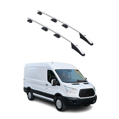 2015-2026 Ford Transit L2 MWB Roof Rack Rails Side Rails Silver