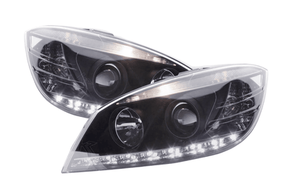 Mercedes Benz C-Class (204) Black LED Headlights with Daytime Running Lights (2007-2010)