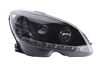 Mercedes Benz C-Class (204) Black LED Headlights with Daytime Running Lights (2007-2010)