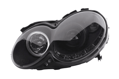 Mercedes Benz CLK (209) Black LED Headlights with Daytime Running Lights (2004-2009)