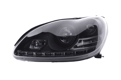 Mercedes Benz S-Class (220) Black LED Headlights with Daytime Running Lights (1998 - 2005)