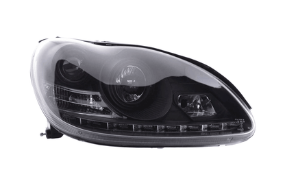 Mercedes Benz S-Class (220) Black LED Headlights with Daytime Running Lights (2002-2005)