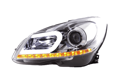 Mercedes W204 C-Class Chrome LED Headlights with DRL (2011 - 2014)