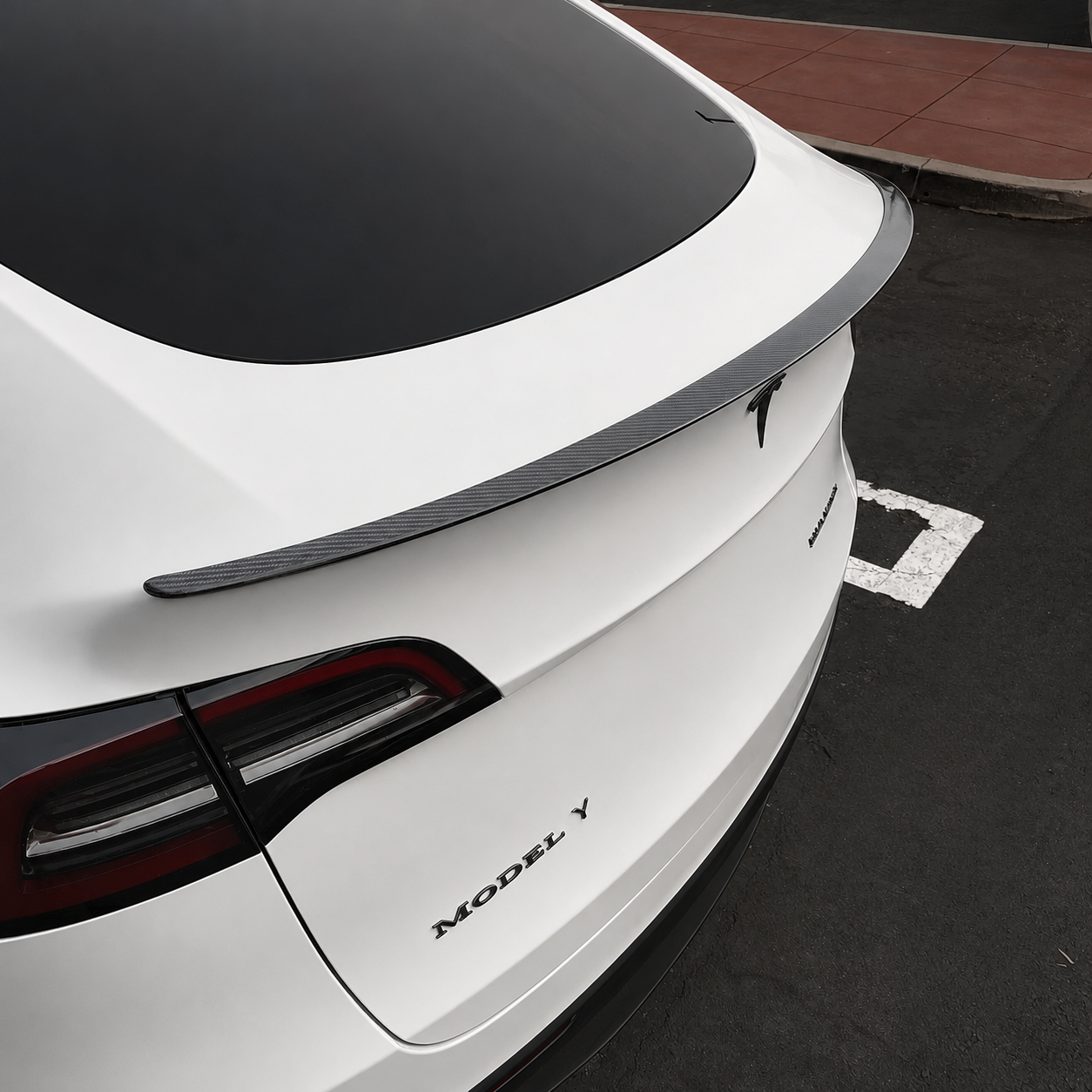 TESLA MODEL Y REAR TRUNK SPOILER REAL PRE-PREG DRY CARBON FIBER MATTE OR GLOSS