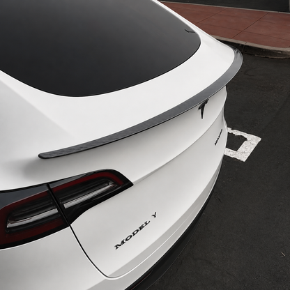 TESLA MODEL Y REAR TRUNK SPOILER REAL PRE-PREG DRY CARBON FIBER MATTE OR GLOSS