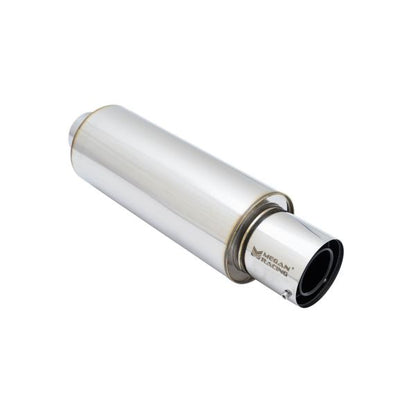 Megan Racing Universal Exhaust Muffler - Various Models 19.5" Length 5.5" Height 2.4" Inlet ID 3.9" Tip ID 3.9" Stainless Steel