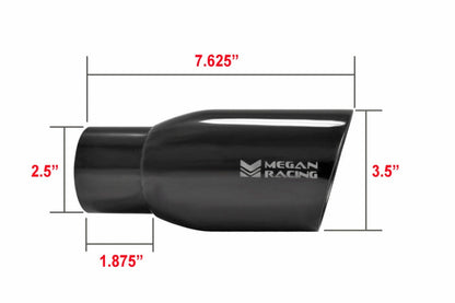 Megan Racing Universal Exhaust Tip for 3.5" Black Chrome 2.5" Piping - MR-UT-BC01