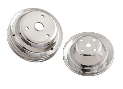 CHROME PULLEY SET SB CHEVY