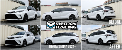 Megan Racing Coil Over Dampers for 2021+ Toyota Sienna AWD - 32-Level Adjustable, 7.5kgf/mm Front, 9.5kgf/mm Rear MR-CDK-TSE21X