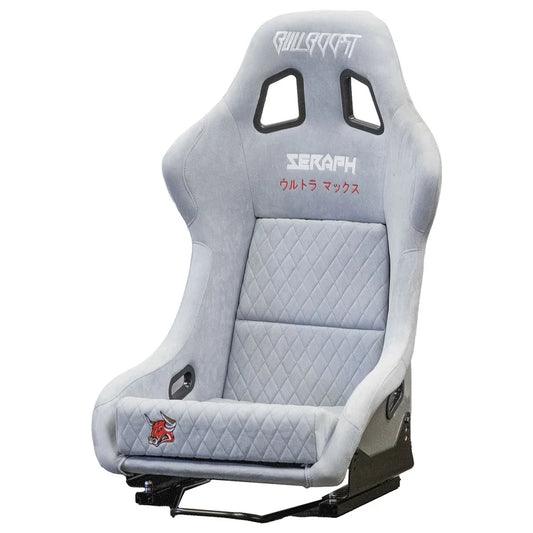 BULL BOOST Nardo Gray Ultra-Max Seraph Racing Bucket Seats with Slider Rails – Pair
