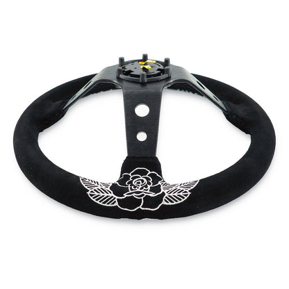 BW Rose 350mm Racing Steering Wheel + Hub Adapter Boss Kit for Civic, Del Sol, Integra