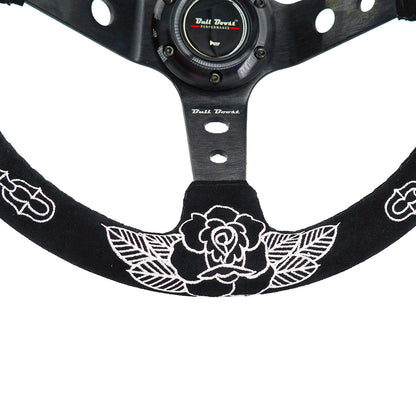 BW Rose 350mm Racing Steering Wheel + Hub Adapter Boss Kit for Civic, Del Sol, Integra