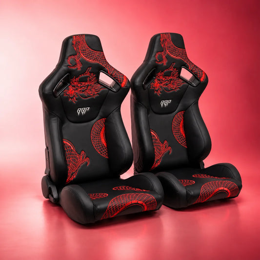 BULL BOOST Ryujin Collection Red Dragon Reclinable Racing Seats – Pair