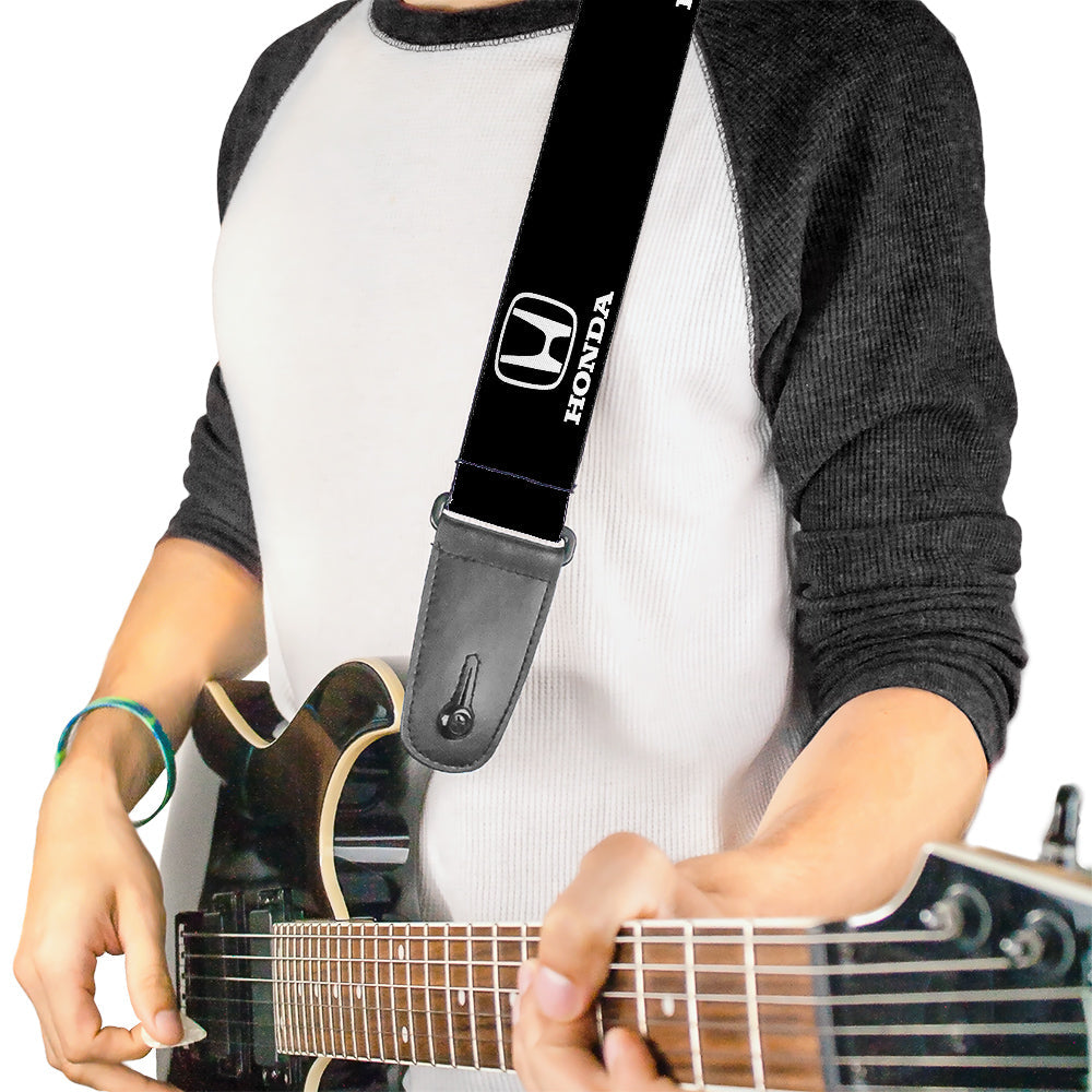 Guitar Strap - Honda Logo Black White