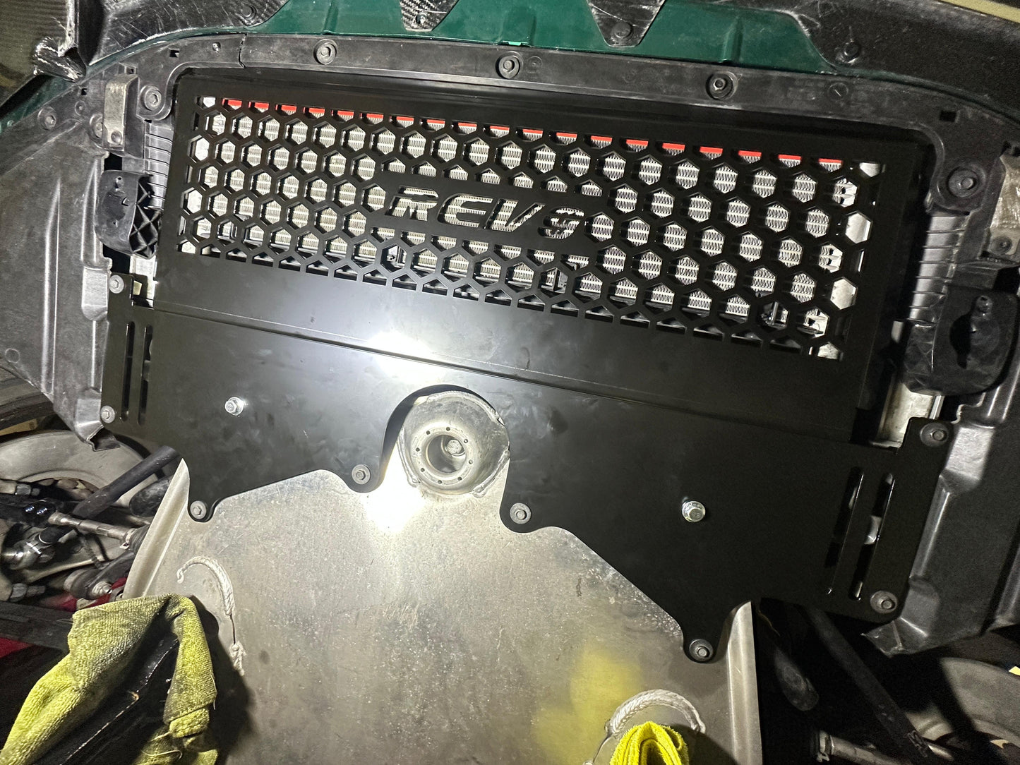 REV9 Oil Cooler Skid Plate Underhood Shield for BMW G87 M2 2023-24 (Black)