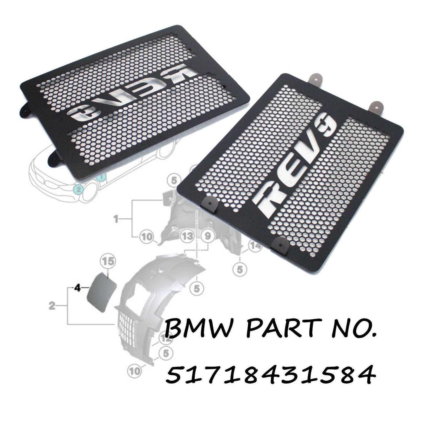 REV9 Aluminum Bulb Replacement Cover in Wheel liner fits BMW G87 M2 2023-25 (Black)