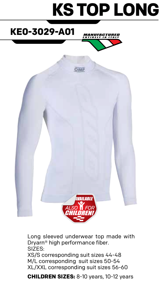 OMP KS Karting Long Sleeve Top