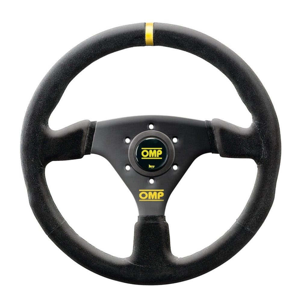 OMP Targa 330 Steering Wheel | 330mm Black Suede Flat Racing Wheel