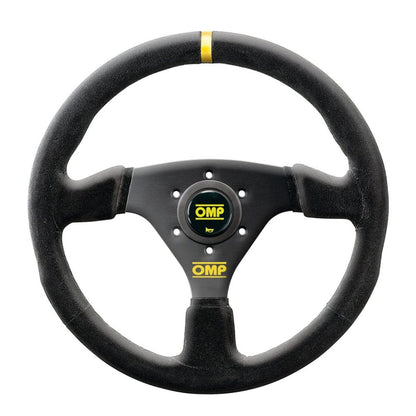 OMP Targa 330 Steering Wheel | 330mm Black Suede Flat Racing Wheel