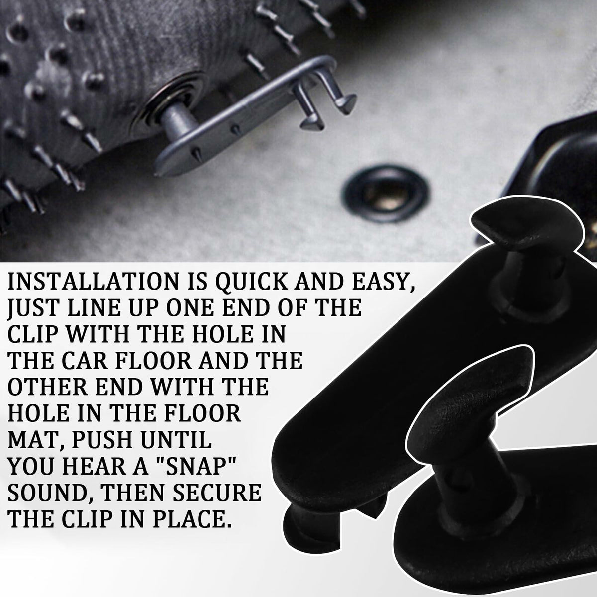 Tobenbone Car Floor Mat Clips Fixing Hooks Clamp Carpet Fasteners Black