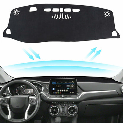 PeakPurit Black Dash Board Cover Mat Flannel for Chevy Blazer RS 2019-2026