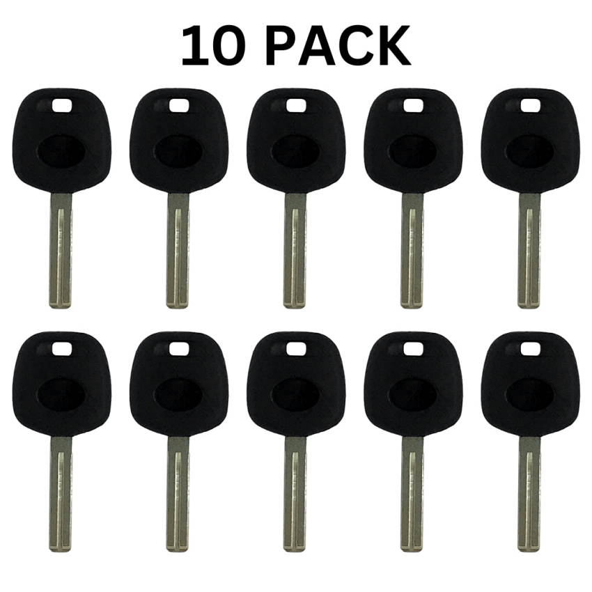 Lexus Scion Toyota Short Blade Transponder Key Shell TOY48 w/ Chip Slider (10 Pack)