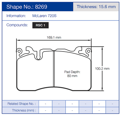Pagid Racing Brake Pads No. 8269 (Front) | Ceramic Brakes