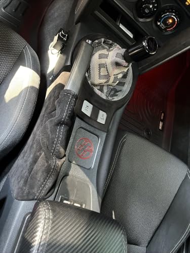 For 2012-2020 Subaru BRZ Black Stitch Genuine Suede AUTOMATIC Shift & Handbrake Boot Cover