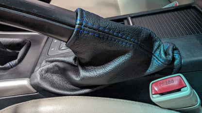 For 2003-2010 Subaru Legacy Outback Genuine Leather Parking Brake & Shift Boot Cover Set