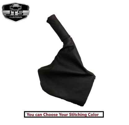 2008 - 2016 Subaru Impreza WRX STI Shift E-Brake Boot & Console Lid Cover Set In Black With Red Stitching