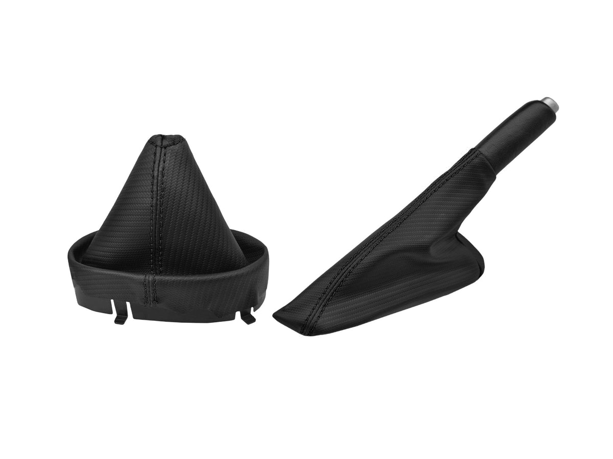New Carbon Fiber PU Leather Emergency Brake & Shift Boot Cover For 2005-2013 Chevy Corvette C6