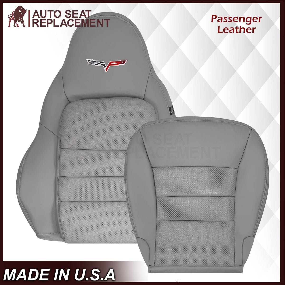 2005-2013 Chevy Corvette Replacement Seat Covers: C6 Gray Perforated