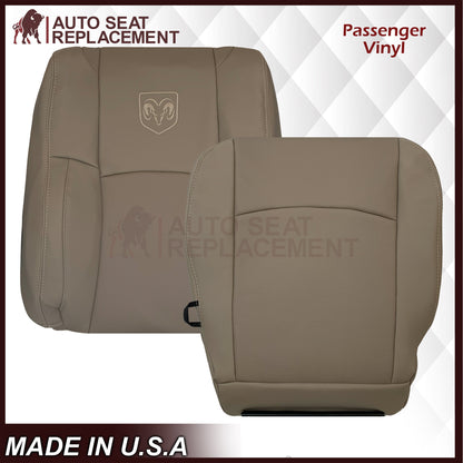 2009 - 2012 Dodge Ram 1500 2500 3500 Laramie Replacement Seat Cover in Light Pebble “Tan" With Perforated Inserts: Choose From Variants