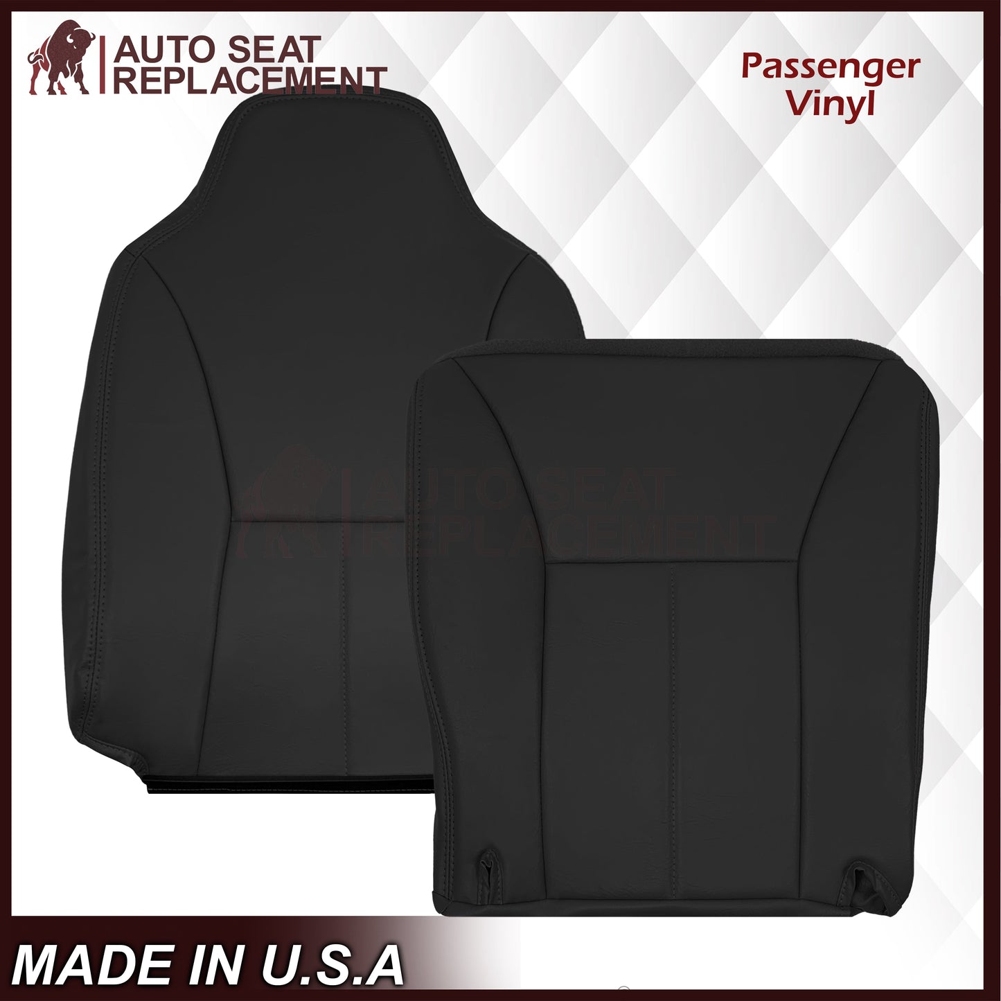 1998-2002 Dodge Ram 1500 Base Work Truck SINGLE CAB Seat Cover in Agate Very Dark Gray Vinyl