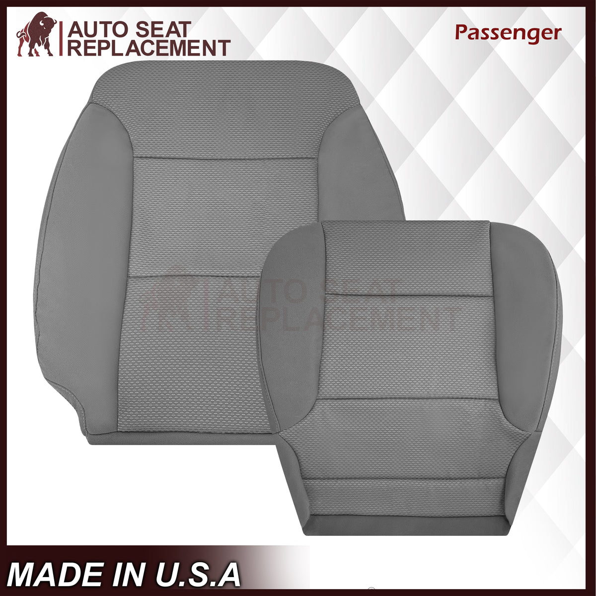 2014-2019 GMC Sierra W/T Base Work Truck Replacement Cloth Seat Cover: Gray