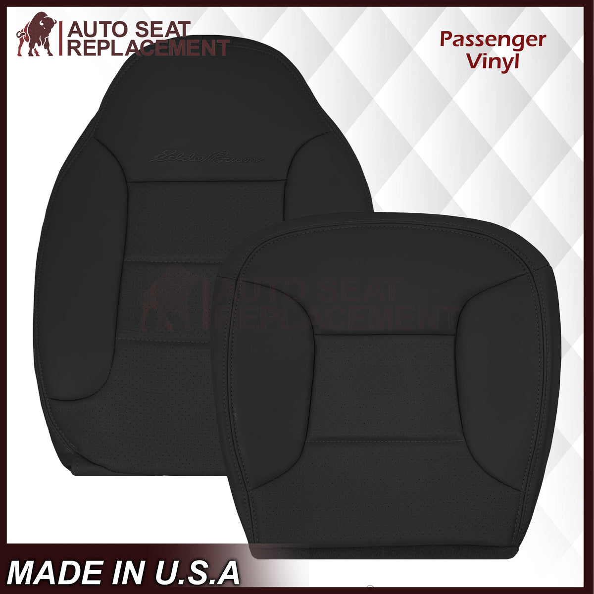 1992 - 1996 Ford Bronco Eddie Bauer Synthetic Leather Seat Cover In Black