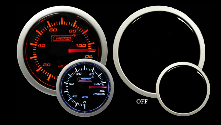 2-1/16" Amber / White -  Electrical Oil Pressure Gauge