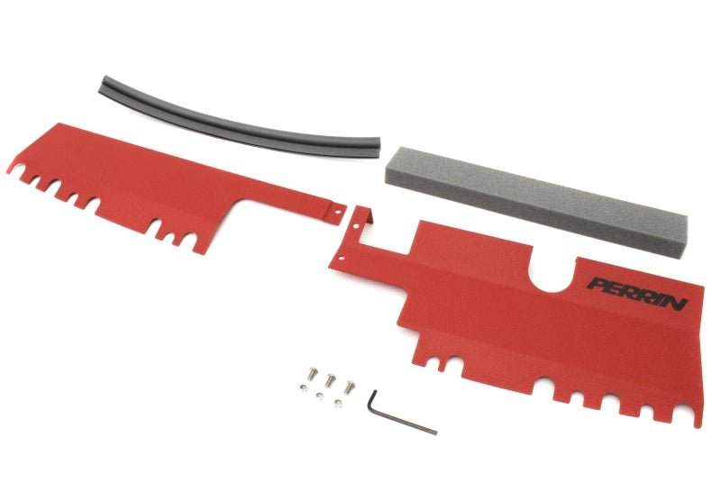 Perrin [15-21 WRX/STI] Radiator Shroud | With OEM Intake Scoop - Red