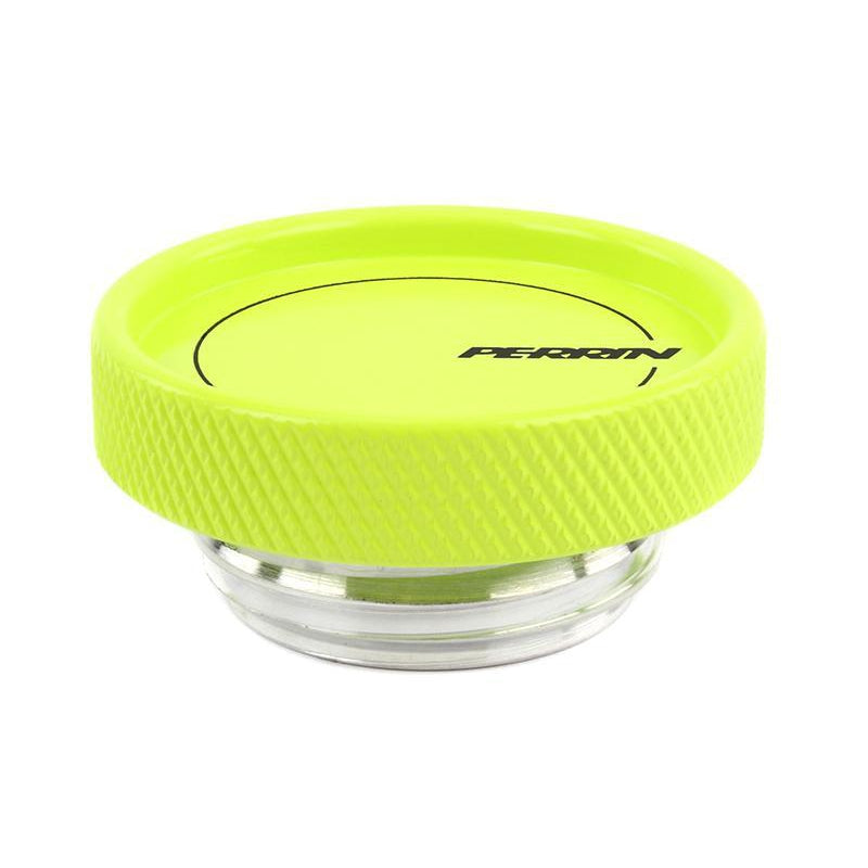 Perrin Oil Cap Round Style Neon Yellow Most Subaru Models