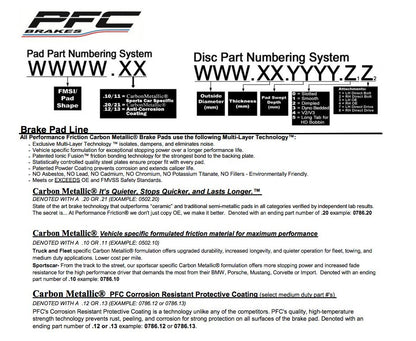 Performance Friction PFC Brake Pads 0776.XX.17.44 (Front or Rear)