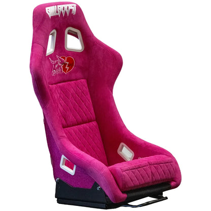 BULL BOOST Pink Heartbreak Racing Bucket Seats with Slider Rails – Pair