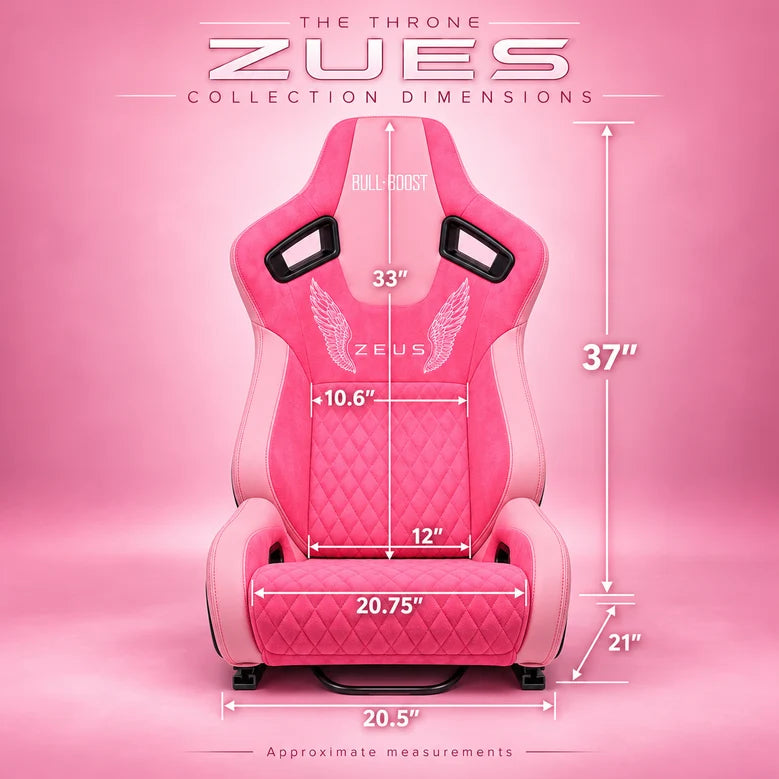 BULL BOOST ZEUS Collection Pink Reclinable Racing Seats – Pair