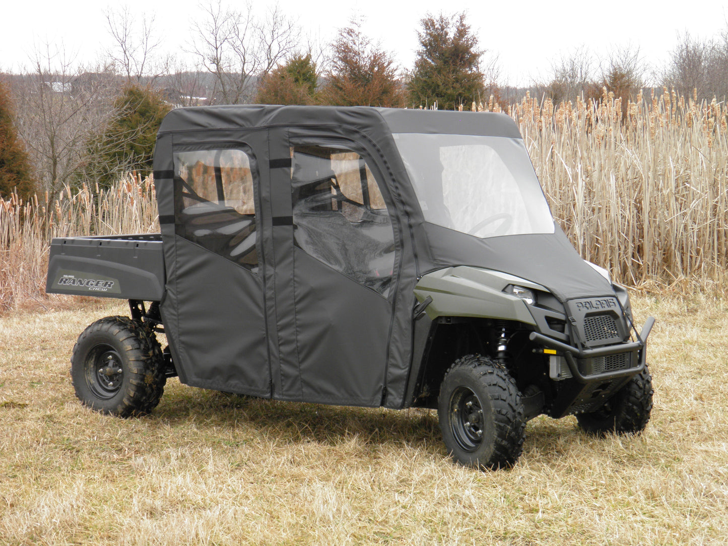 Polaris Ranger Crew 570 Mid Size - 4 Passenger - CAMO Full Cab Enclosure with Vinyl Windshield