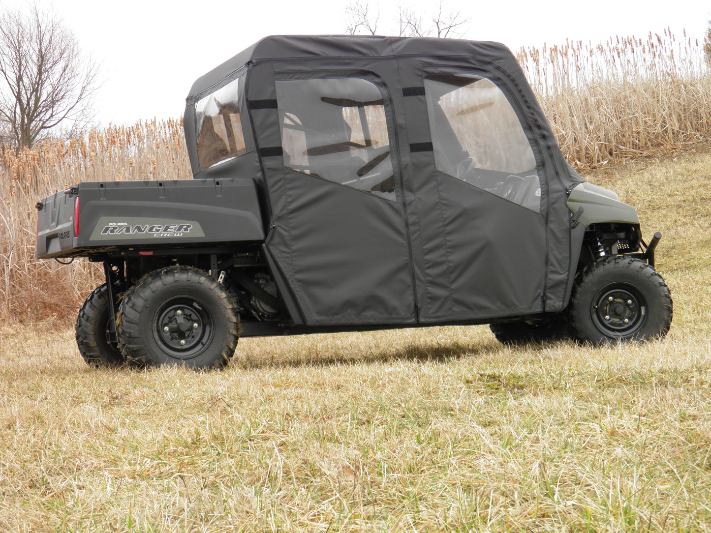 Polaris Ranger Crew 570 Mid Size - 4 Passenger - CAMO Full Cab Enclosure with Vinyl Windshield