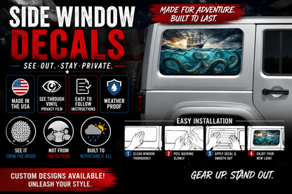 Kraken Rear quarter window see through graphic. 100142