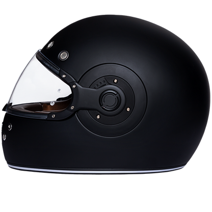 D.O.T. & ECE Daytona Retro Full Face Motorcycle Helmet: Vintage Style for Men, Women, & Youth - Dull Black W/ Dull Black Accents